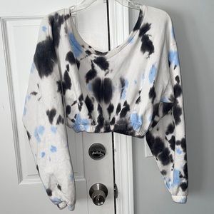 Tie dye crop sweat long sleeve